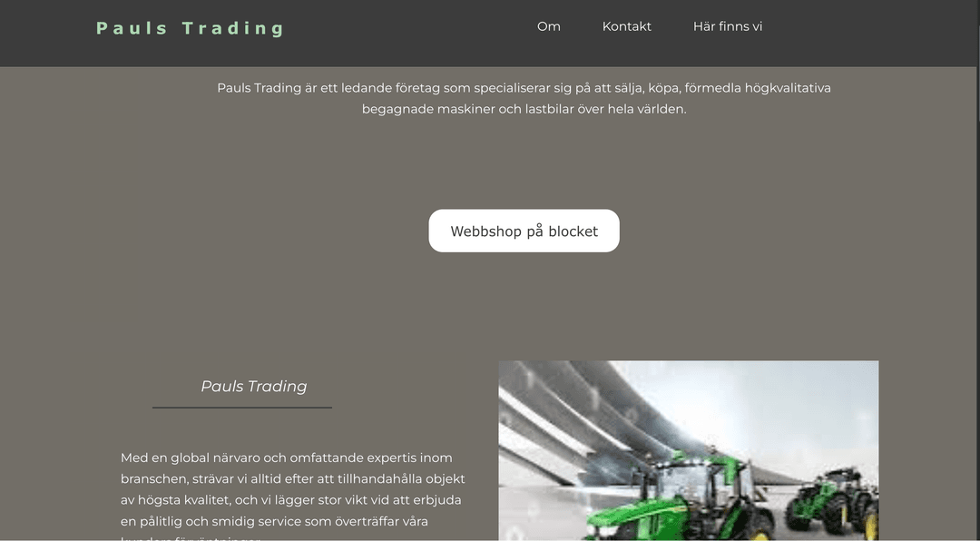Pauls tradings webpage